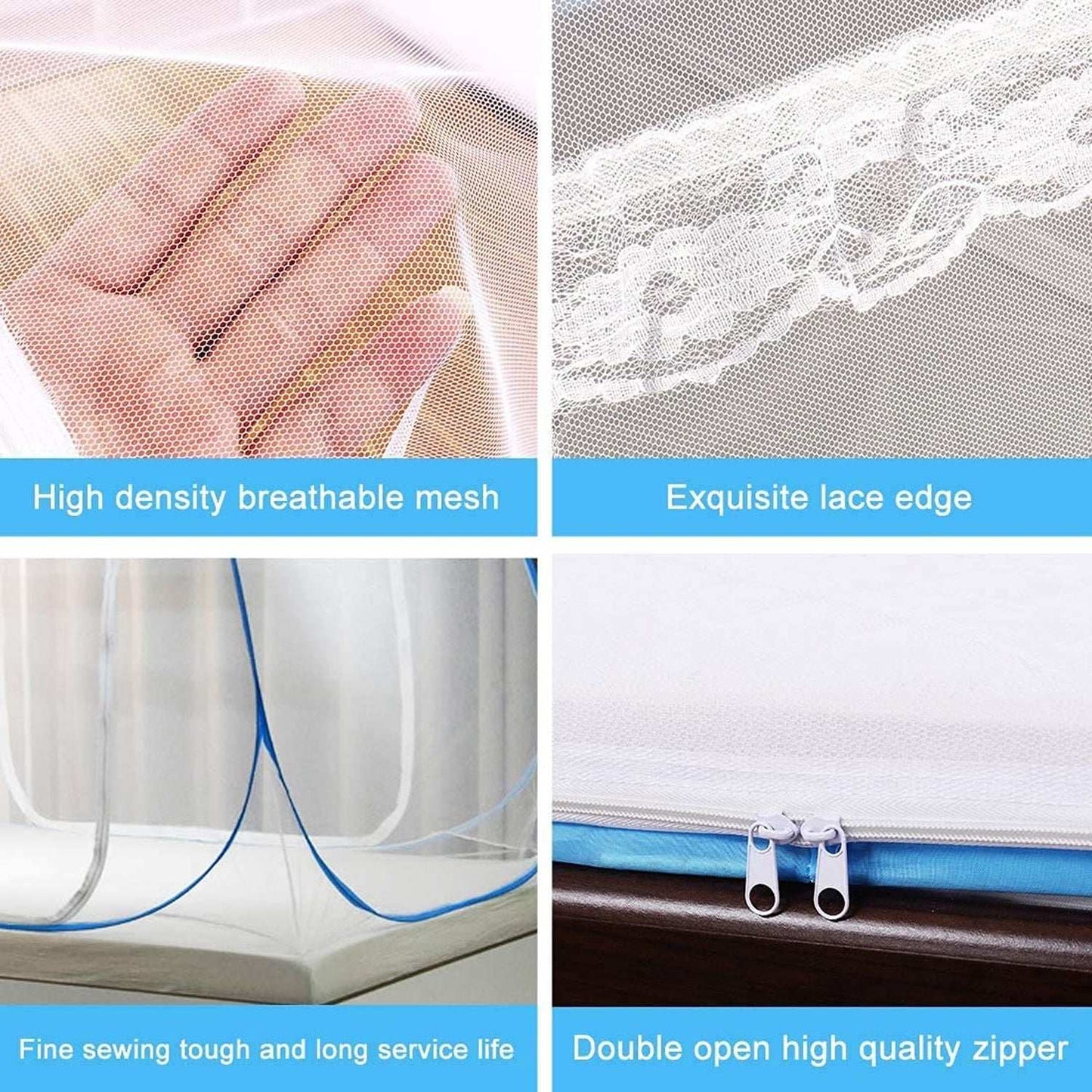 Premium Polyester Foldable Mosquito Net Tent (100 Cm Long / 1 Pc)