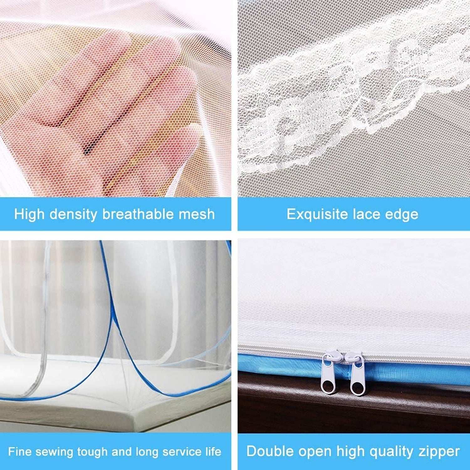 Premium Polyester Foldable Mosquito Net Tent (100 Cm Long / 1 Pc)