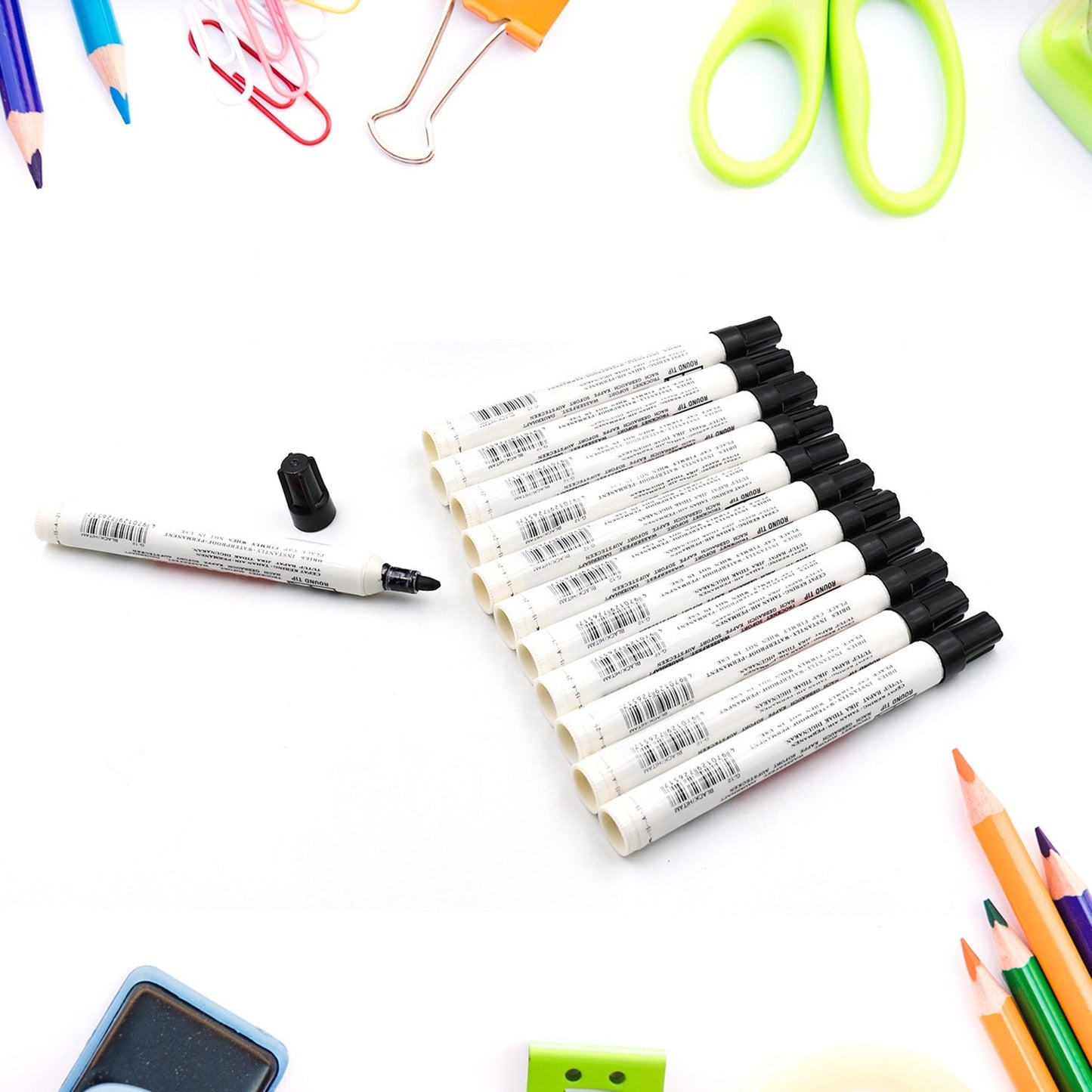 Black permanent marker, leak-proof for crafts and school projects