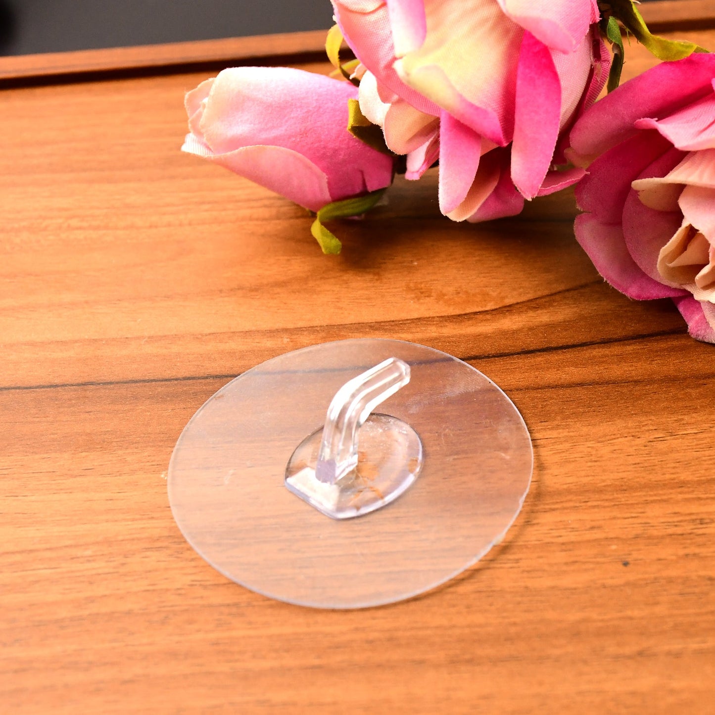 Transparent Wall-Mount Adhesive Hook with Strong Grip (1 Pc)