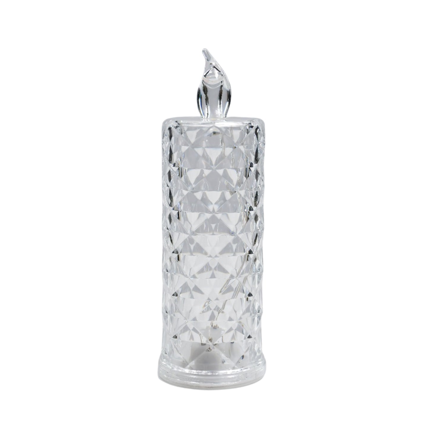 Crystal rose candles for decorative home use.