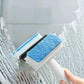 Glass wiper and cleaning brush for mirrors and tiles