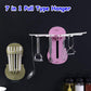 Plastic 7-in-1 Multifunction Retractable Wall-Mounted Pull-Out Hanger Rack Without Punching Hooks Up for Kitchen Bathroom