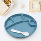Plastic Food Plates / Biodegradable 5 Compartment Plate With Spoon for Food Snacks / Nuts / Desserts Plates for Kids, Reusable Plates for Outdoor, Camping, BPA-free (1 Pc)