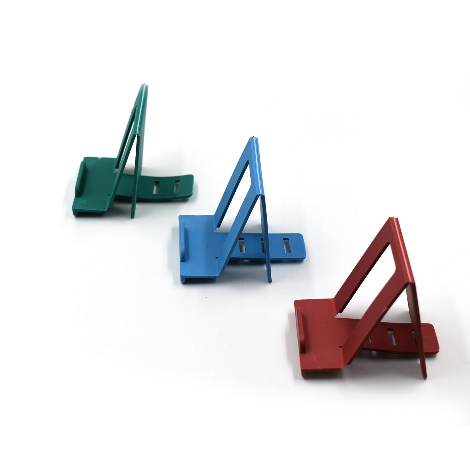 Set of adjustable mobile stands, perfect for desks and counters.