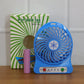 Portable Rechargeable Mini Table Fan With LED Light And Battery (1 Pc)