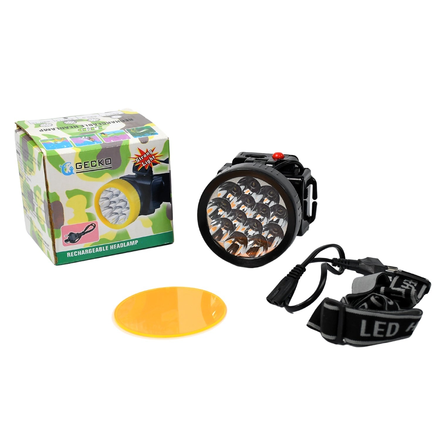 Rechargeable headlamp, 13 LED, ideal for camping and fishing