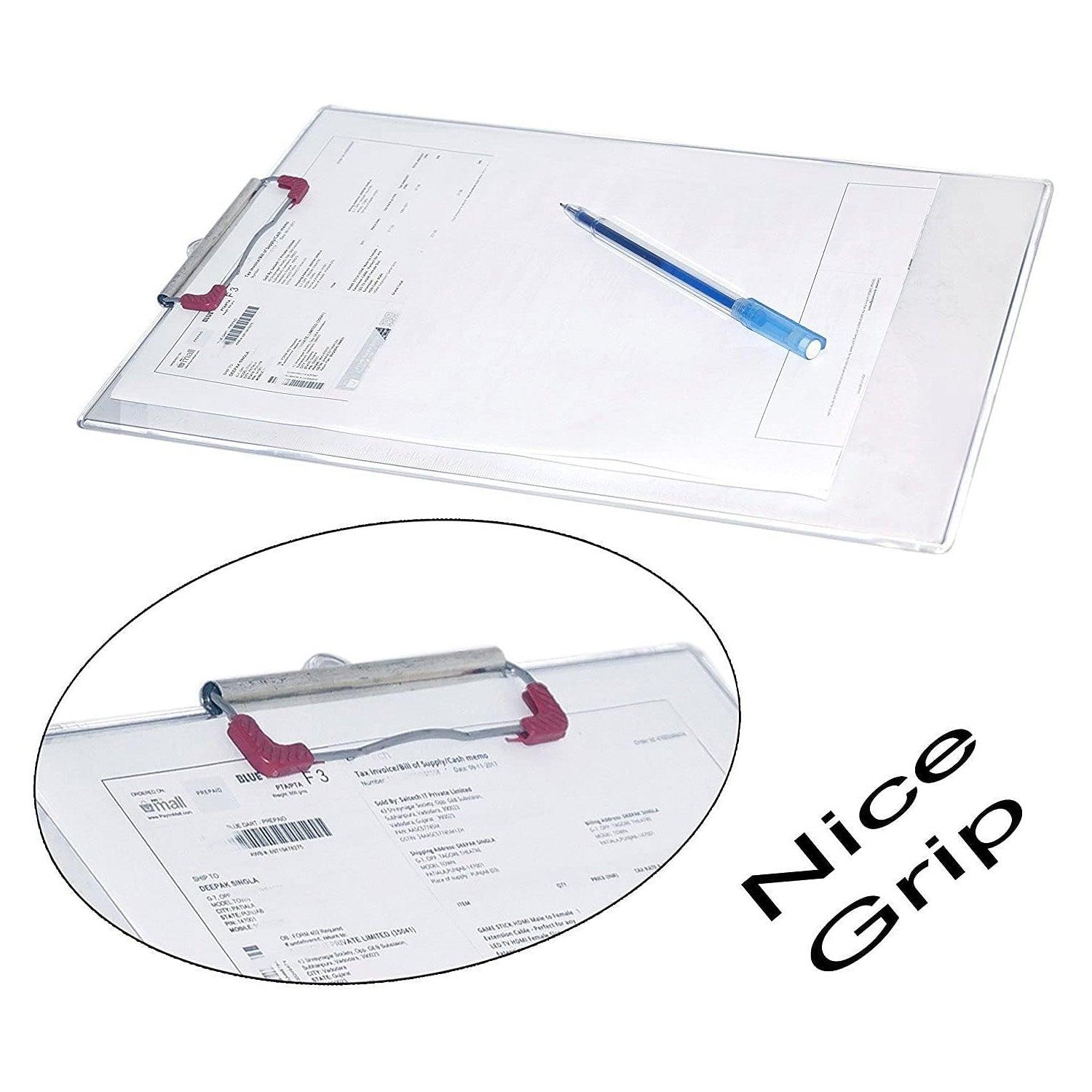 4080 Transparent Premium Exam Pad Best for Students in All Exams Unbreakable Flexible Board with a Centimeter Measuring Side Pad For School & Exam Use 