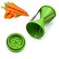 Stainless steel spiralizer for slicing vegetables and fruits, compact and portable.