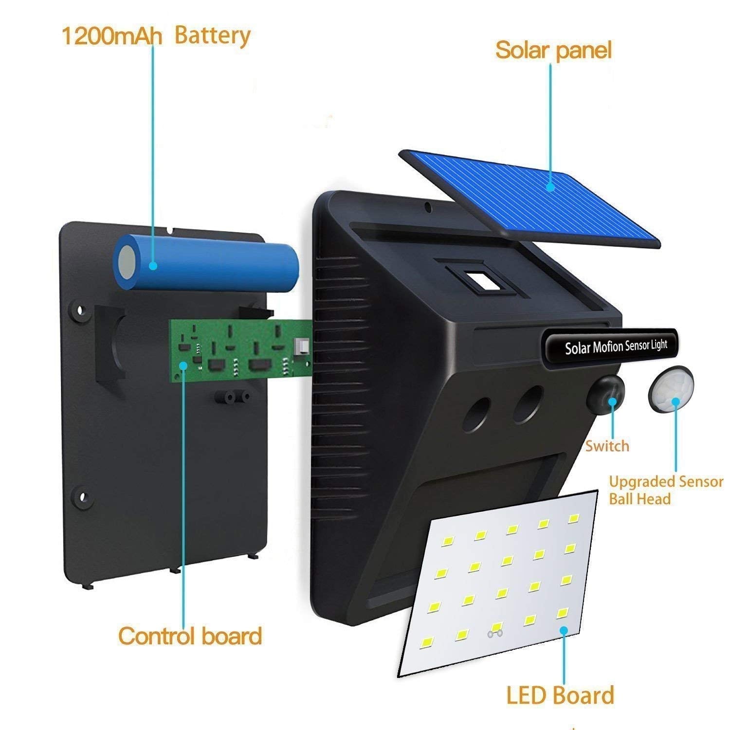 Outdoor LED night light with motion detection.