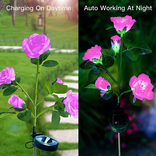 Decorative solar flower lights