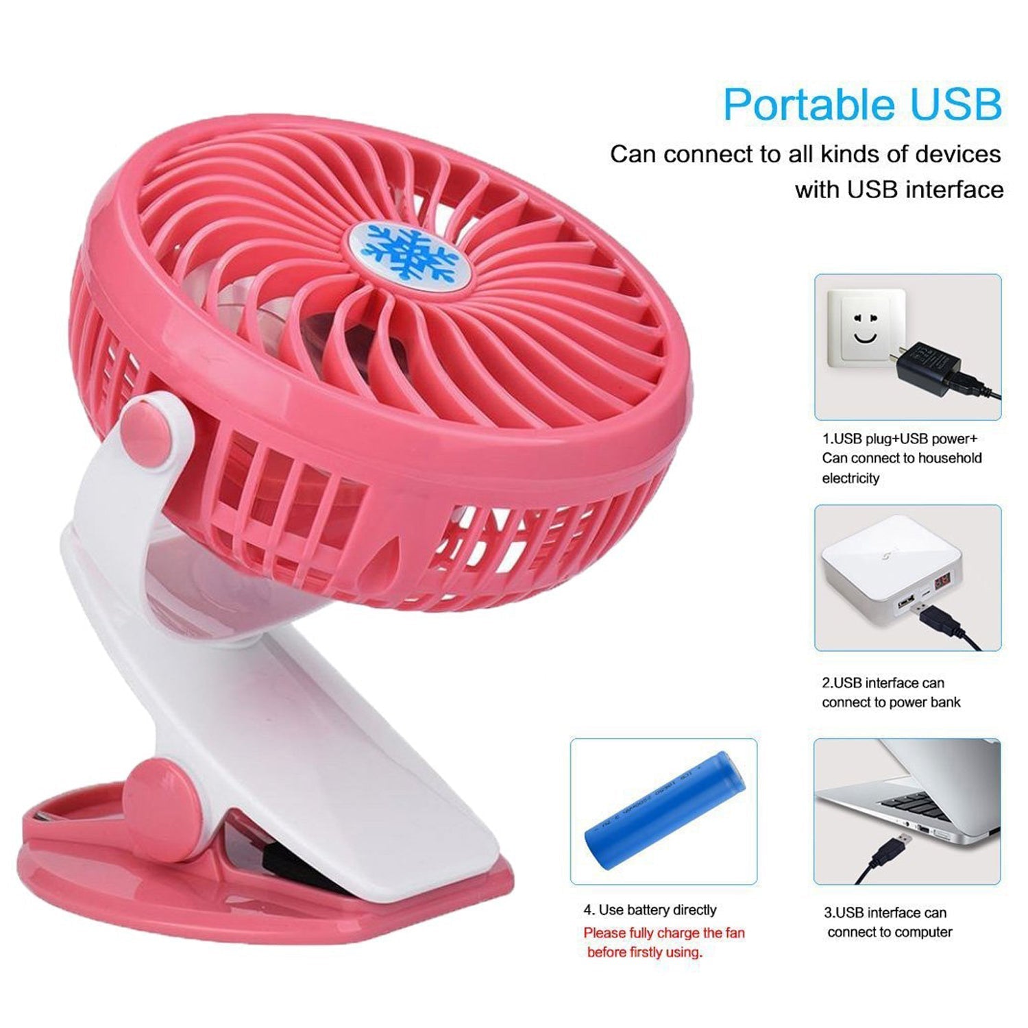 USB clip fan with adjustable settings for personal comfort