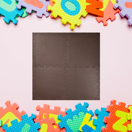 Soft foam interlocking puzzle mats in bright colors