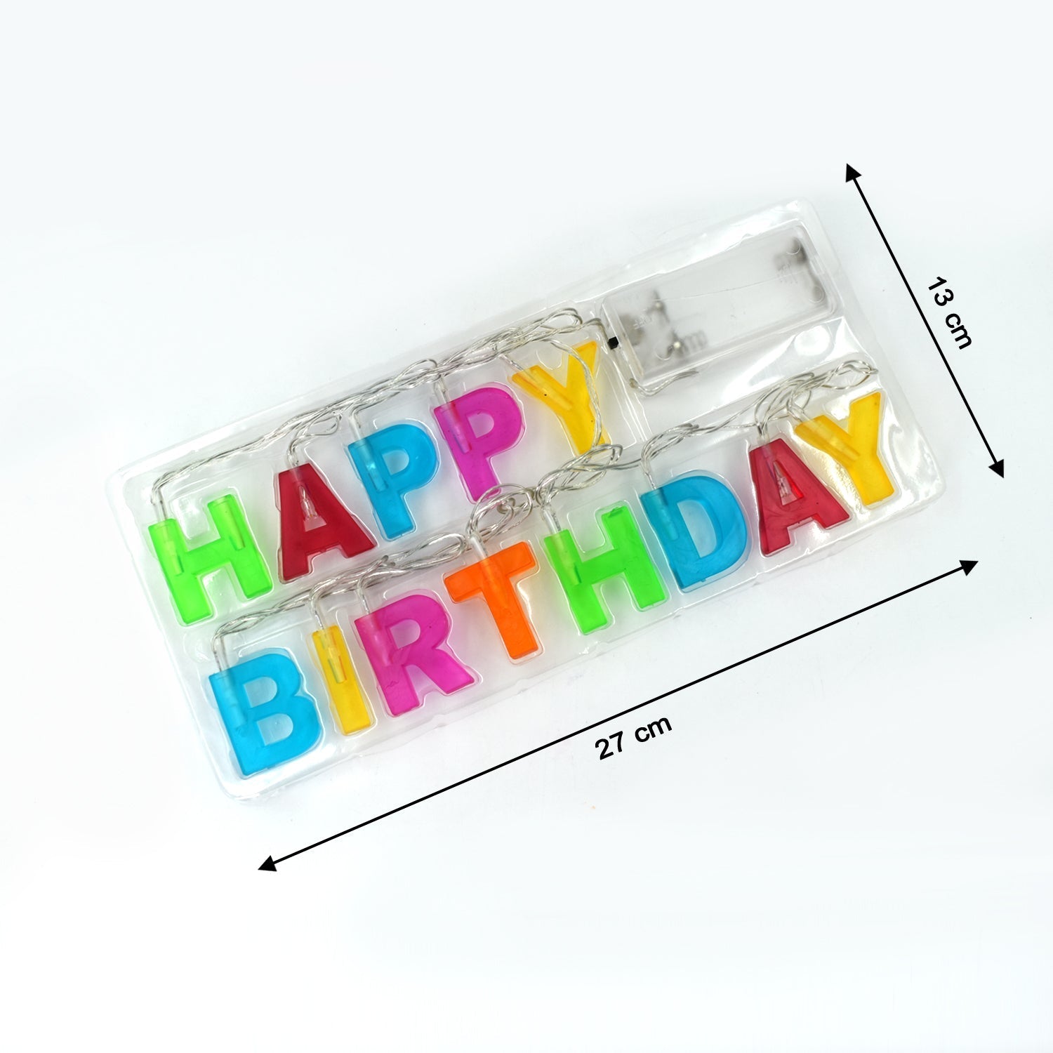 Decorative birthday string lights, LED letters, multicolor