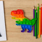 Dinosaur Shaped Rainbow Pop It Fidget Toy (1 Pc)