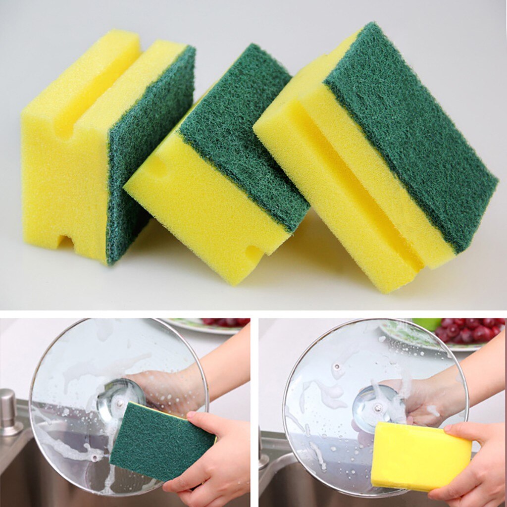 2-in-1 scrub pad, perfect for kitchen and bathroom cleaning, durable and long-lasting.