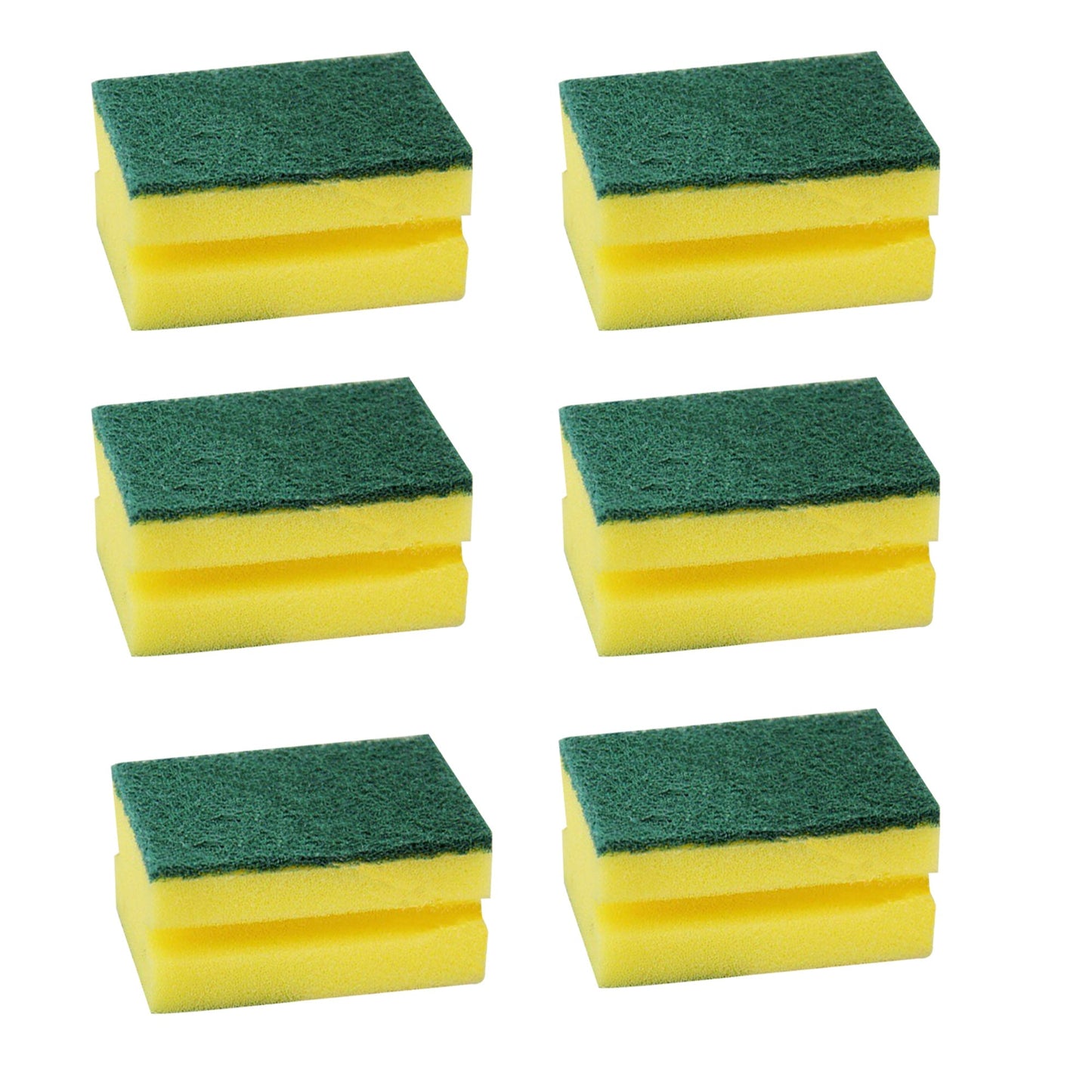 2-in-1 scrub sponge, perfect for cleaning kitchen sinks and bathroom surfaces.