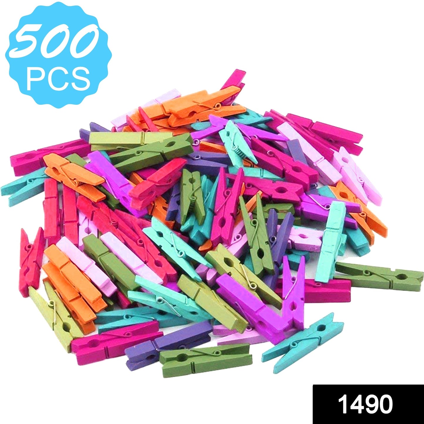 Wooden cloth pegs for various uses, large size, 500 pieces