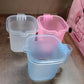 Plastic Square Transparent  Bath Water Mug (1 Pc / 1000 ML / Mix Color)