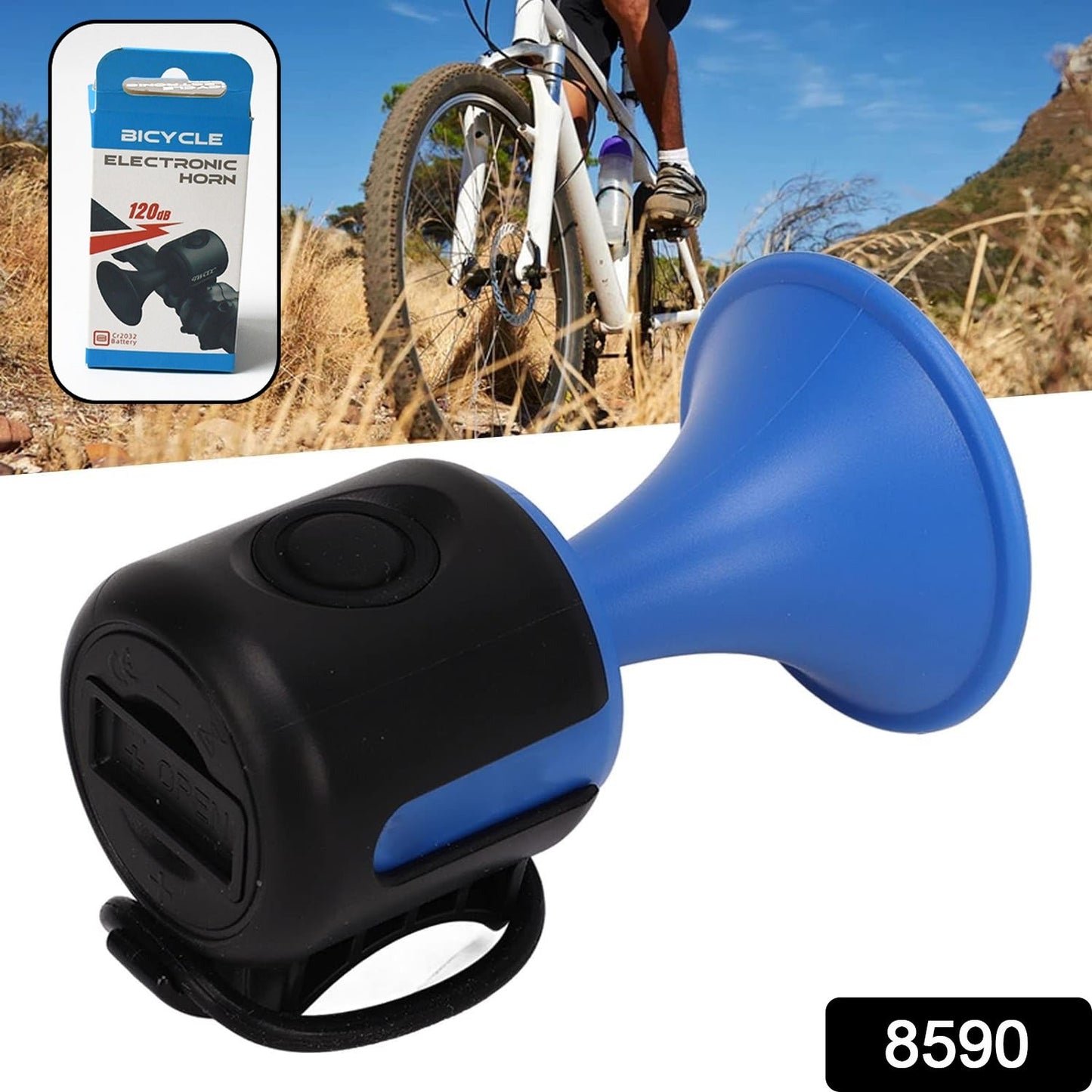 Bicycle Air Horn Loud - 120dB 1 Sound Mode Electronic Bicycle Bell,Super Electric Horn with Long Standby Button Battery Operated/IPX4 Waterproof Loud Bell for Adults