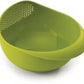 Big plastic rice strainer with drainage holes, perfect for washing and storing grains.