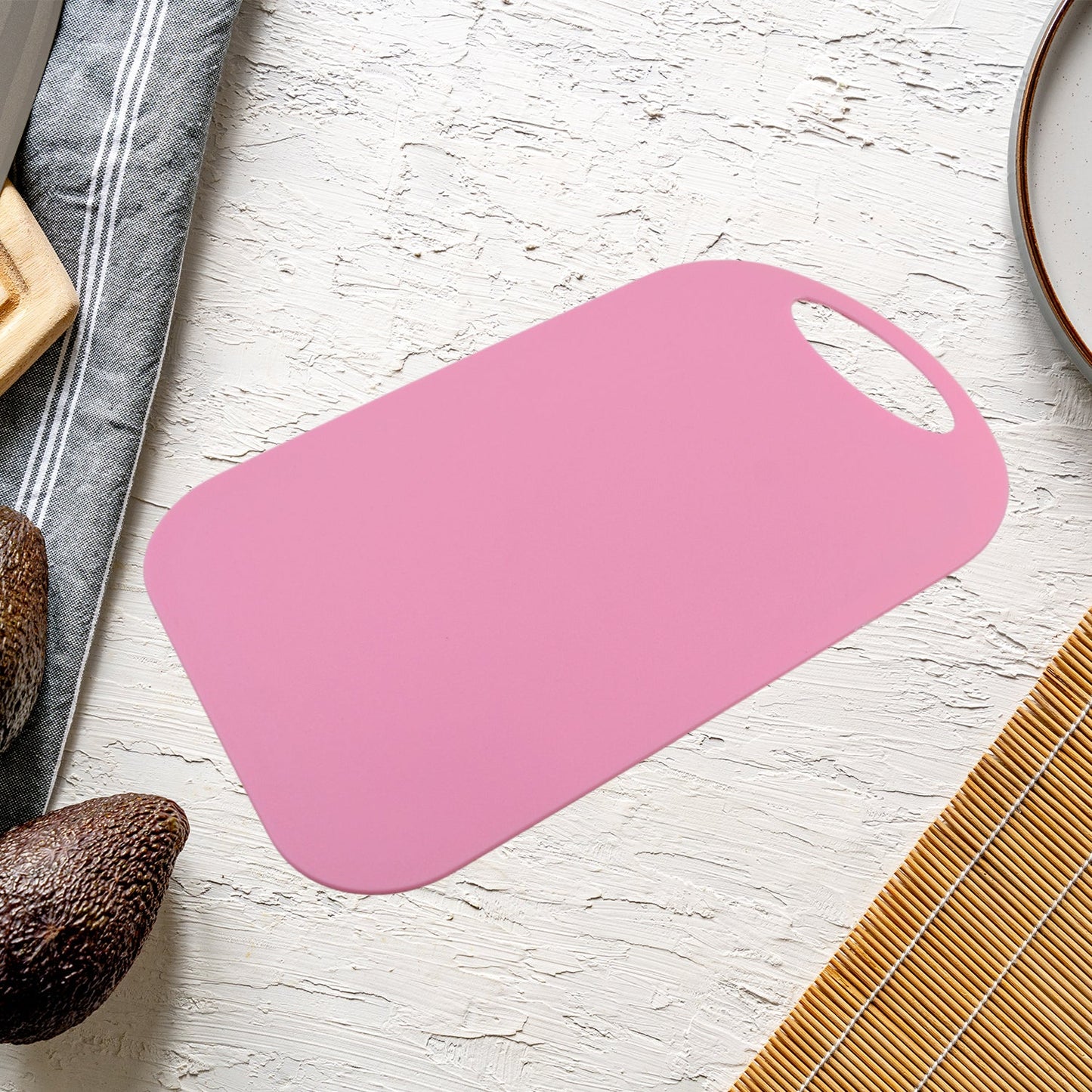 Compact cutting board for fruits and snacks.