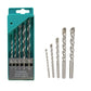 Multicolour metal drill bit set, 5 pieces.