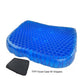 Close-up view of gel orthopedic seat cushion.