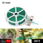 Green plastic twist tie spool for garden plants with attached cutter.