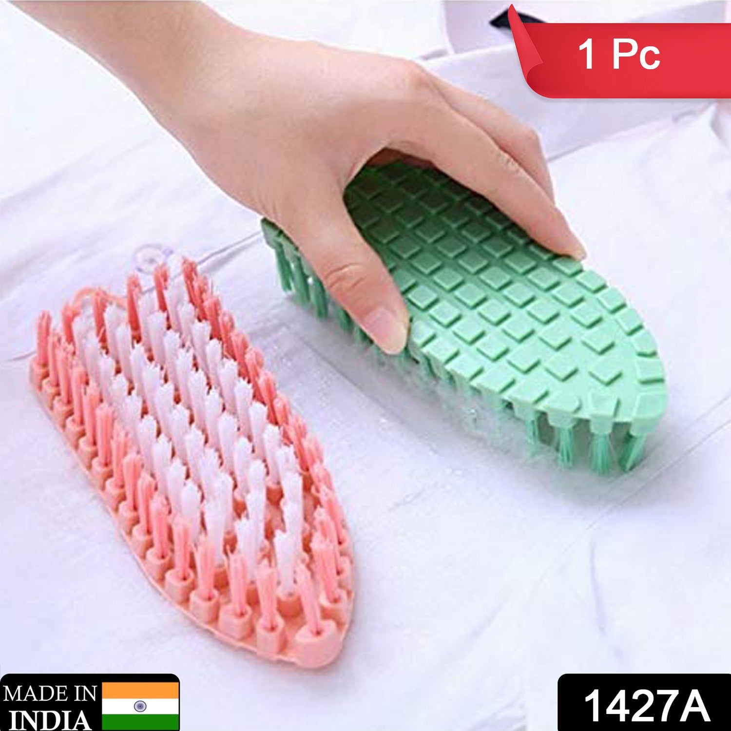 Flexible brush for kitchen and bathroom cleaning