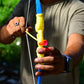 Archery toy set with plastic bow and target