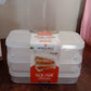 Plastic Square Lunch Box, Kitchen Containers Set (3 Pcs Set)