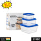 Square grocery containers, 3 pcs