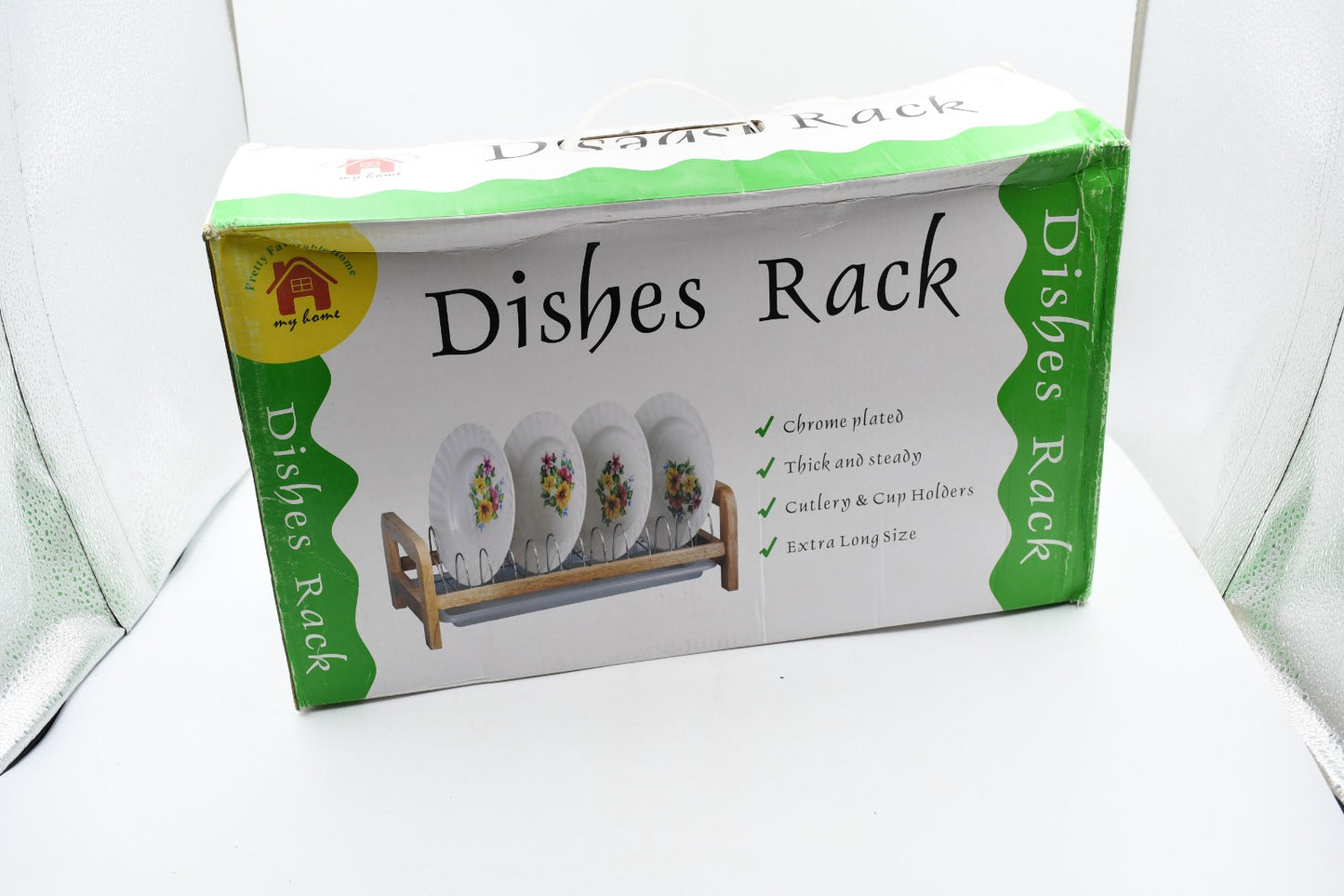 Stainless steel storage rack with tray for dishes