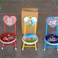 Heart Shape Kids Chair Cartoon Printed Foldable Kids / Children Folding Chair for Playrooms, Schools, Daycares, and Home. Metal and Fibre Body Picnic Beach Camping Chair (1 Pc)