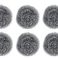 Round stainless steel scrubbers, pack of 6