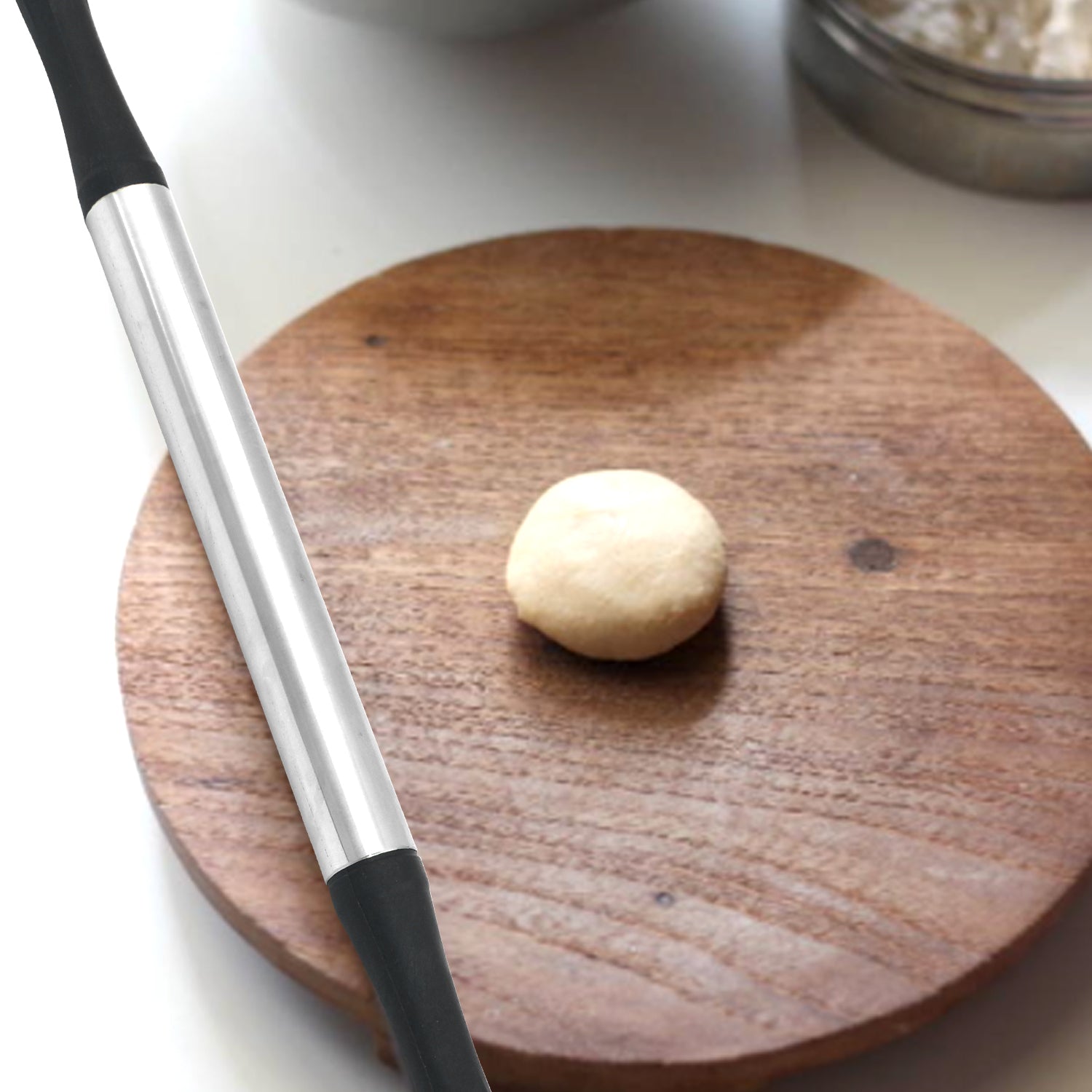 Kitchen belan, black plastic rolling pin for easy use