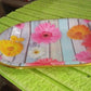 Medium Plastic Flower Printed Design Serving Tray (1 Pc / 31 x 21 CM / Mix Color)