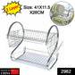 Kitchen dish rack with 2 layers, stainless steel for durable use