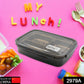 4-compartment stainless steel lunch box, black transparent lid