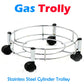 Gas cylinder trolley with wheels