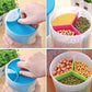 Multi-compartment storage container with airtight seal for freshness.