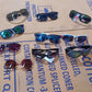 Mix frame sunglasses with vibrant colors and designs