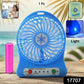 Portable Rechargeable Mini Table Fan With LED Light And Battery (1 Pc)