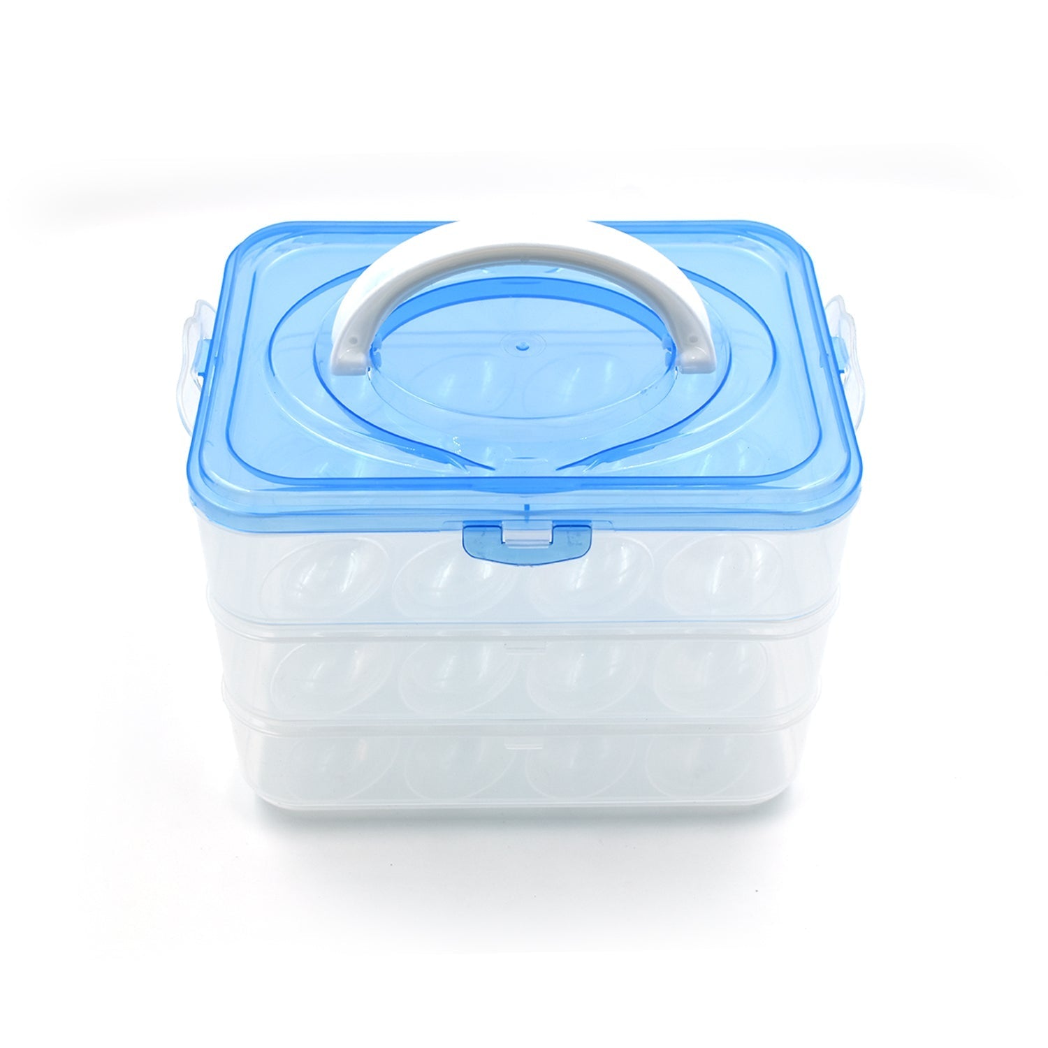 36-grid plastic egg box with a 3-layer stackable design for efficient egg storage