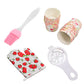 Spatula brush, oven glove, egg yolk separator, and paper cups set.