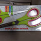 Pack of two scissors with ergonomic handles.