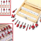 Collection of router bits in various shapes, perfect for woodworking projects.