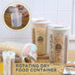 Kitchen storage box with 4 transparent sections for organizing food items.