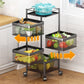 Metal High Quality Kitchen Trolley Kitchen Organizer Items and Kitchen Accessories Items for Kitchen Rack Square Design for Fruits & Vegetable Onion Storage Kitchen Trolley with Wheels (4 Layer)